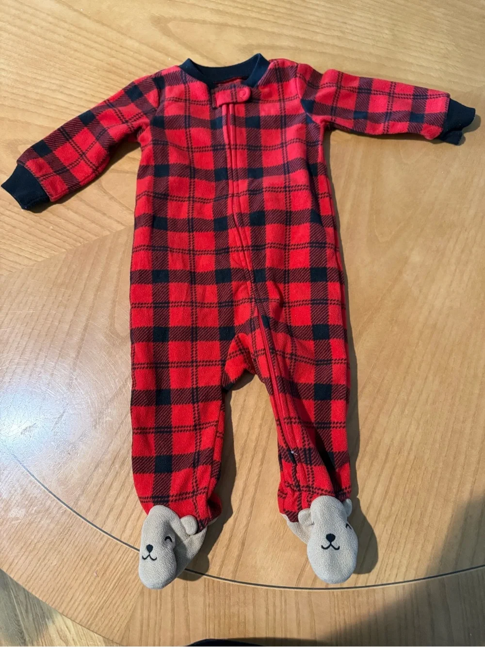 Carter's Kids Holiday Pajama One-Piece Trio in Red, White & Black Plaid